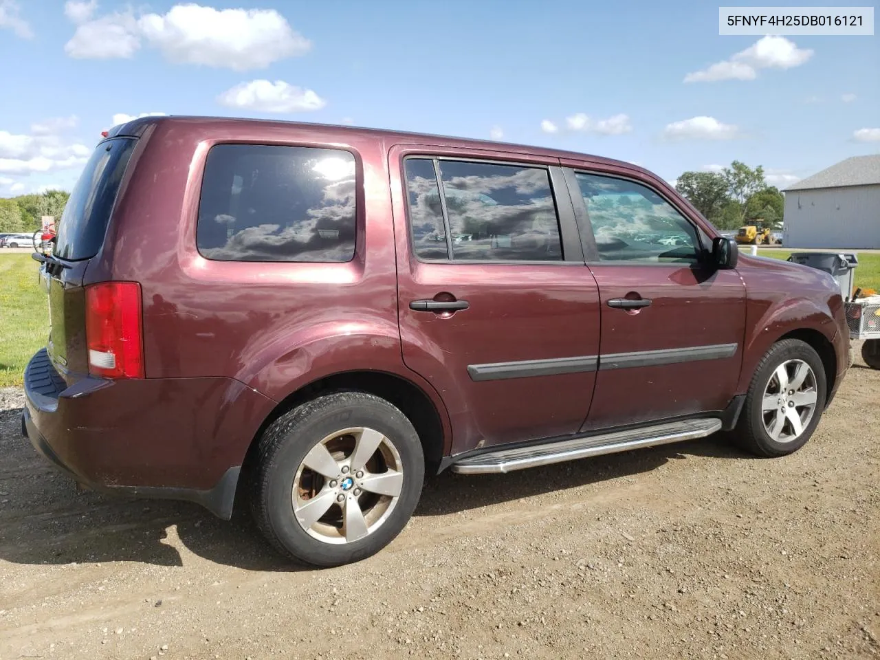 2013 Honda Pilot Lx VIN: 5FNYF4H25DB016121 Lot: 68529664