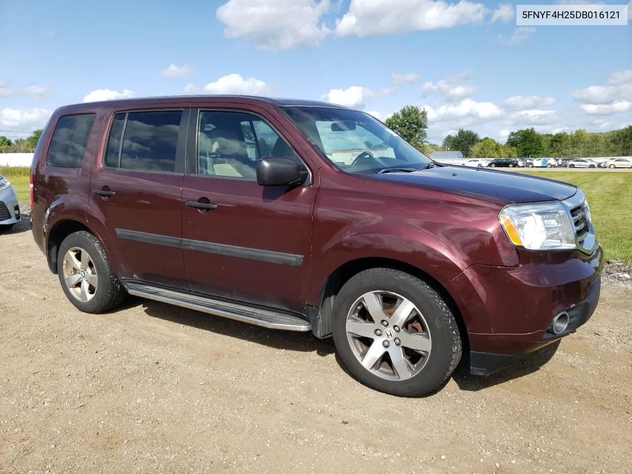 2013 Honda Pilot Lx VIN: 5FNYF4H25DB016121 Lot: 68529664