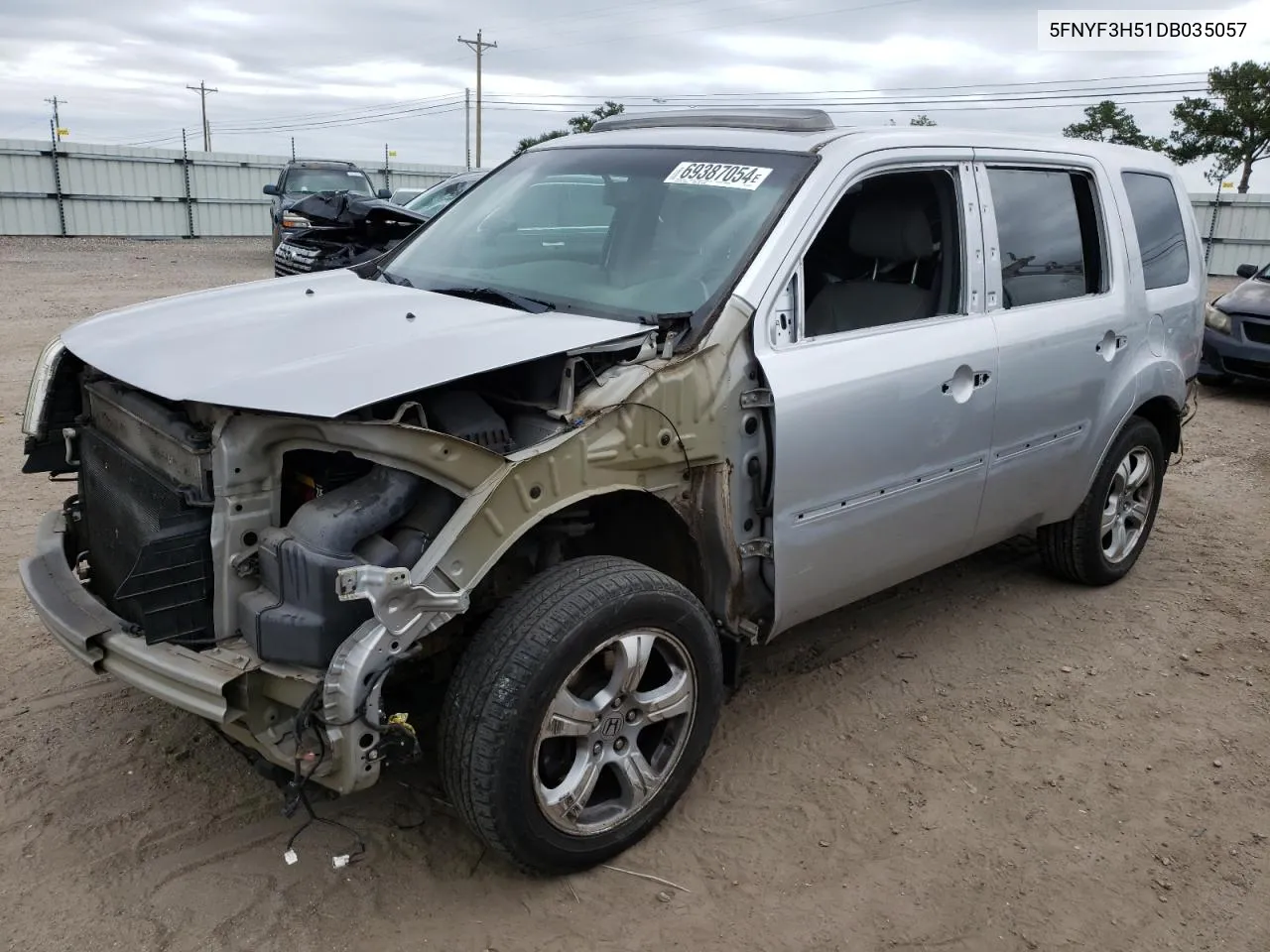 2013 Honda Pilot Exl VIN: 5FNYF3H51DB035057 Lot: 69387054