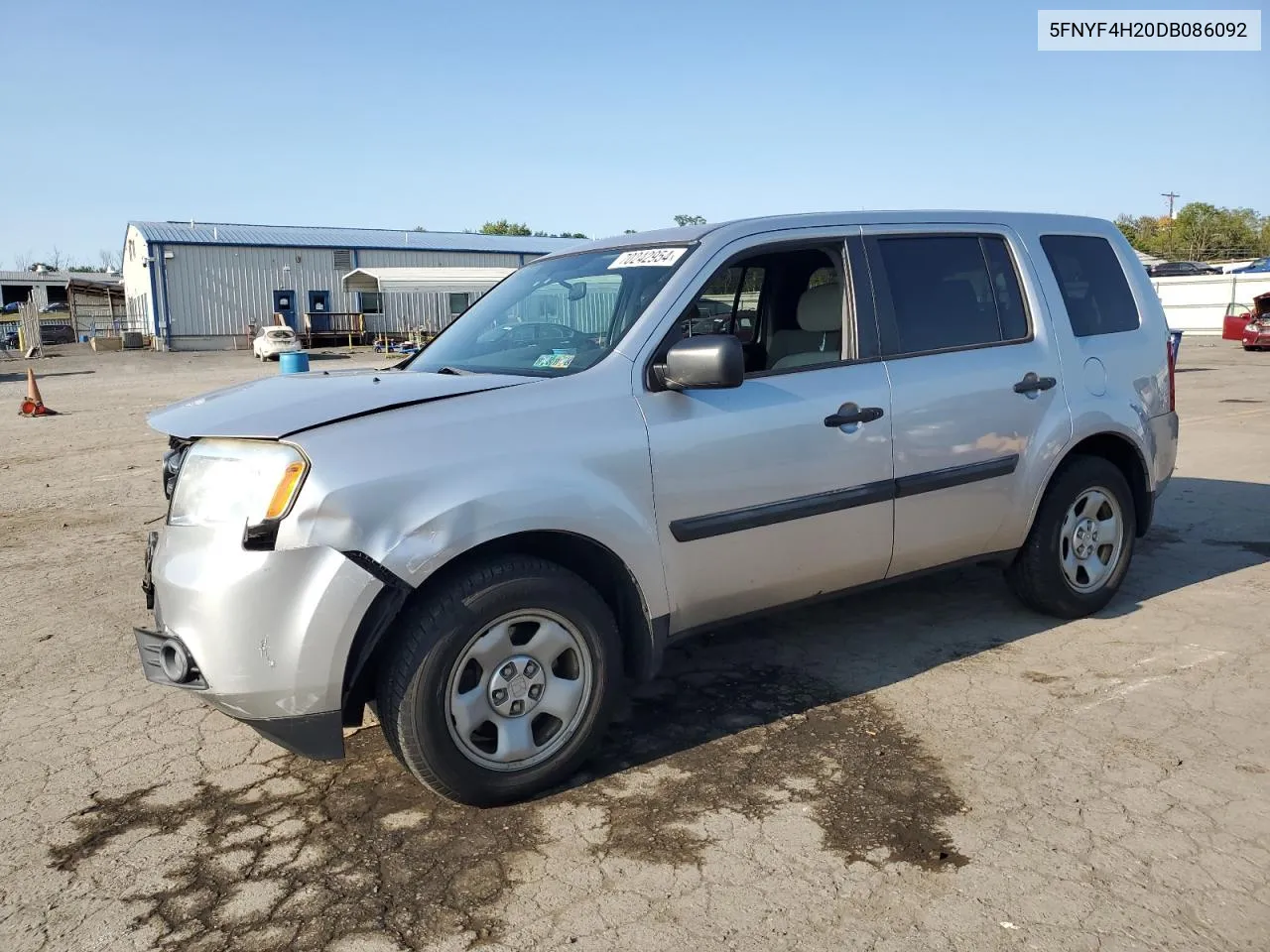 2013 Honda Pilot Lx VIN: 5FNYF4H20DB086092 Lot: 70242954