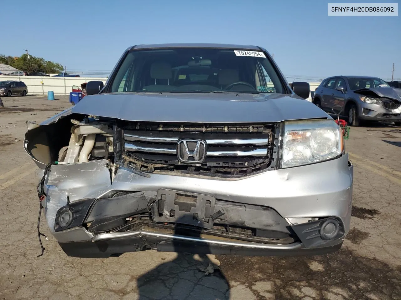 2013 Honda Pilot Lx VIN: 5FNYF4H20DB086092 Lot: 70242954