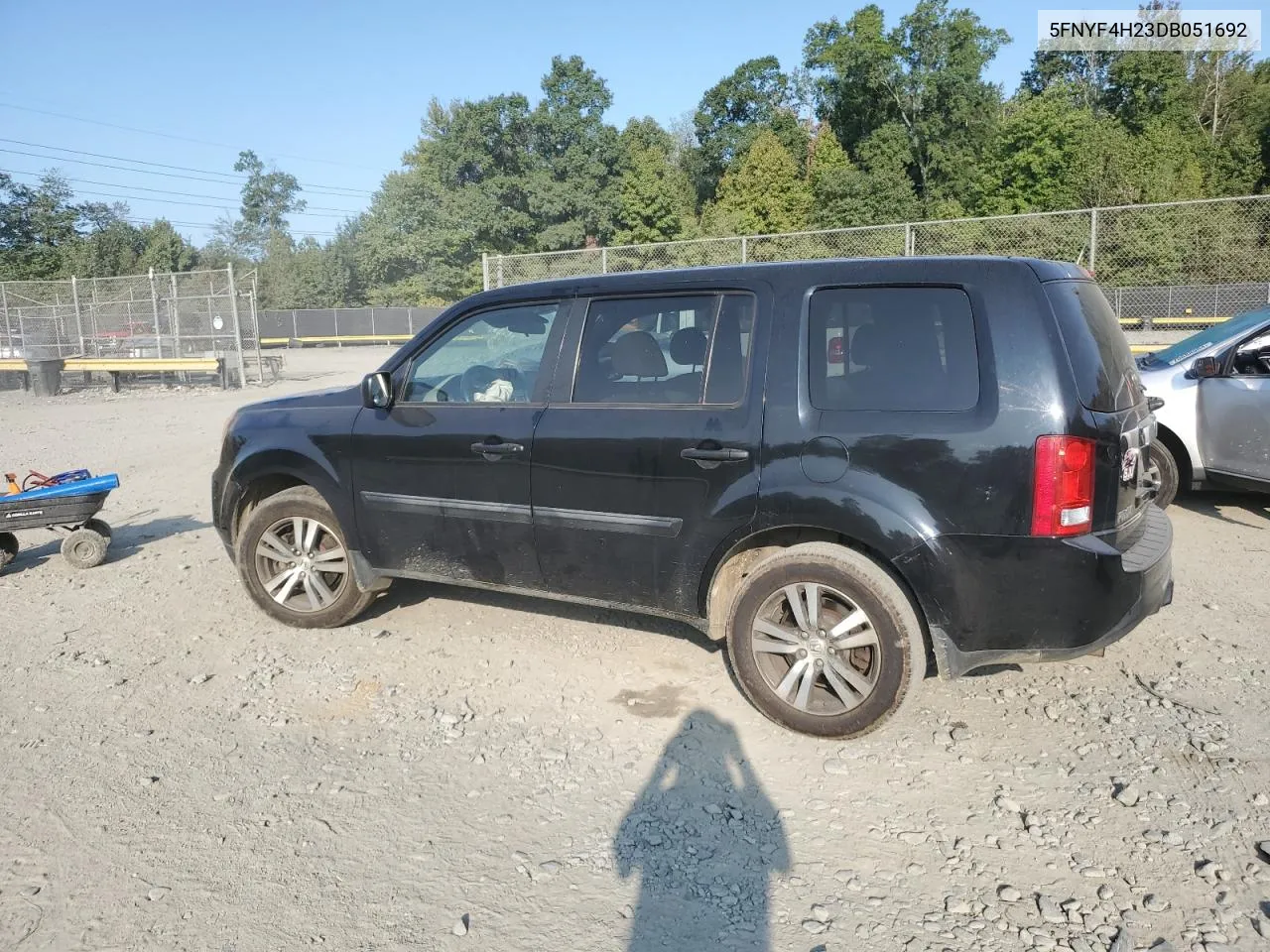 5FNYF4H23DB051692 2013 Honda Pilot Lx