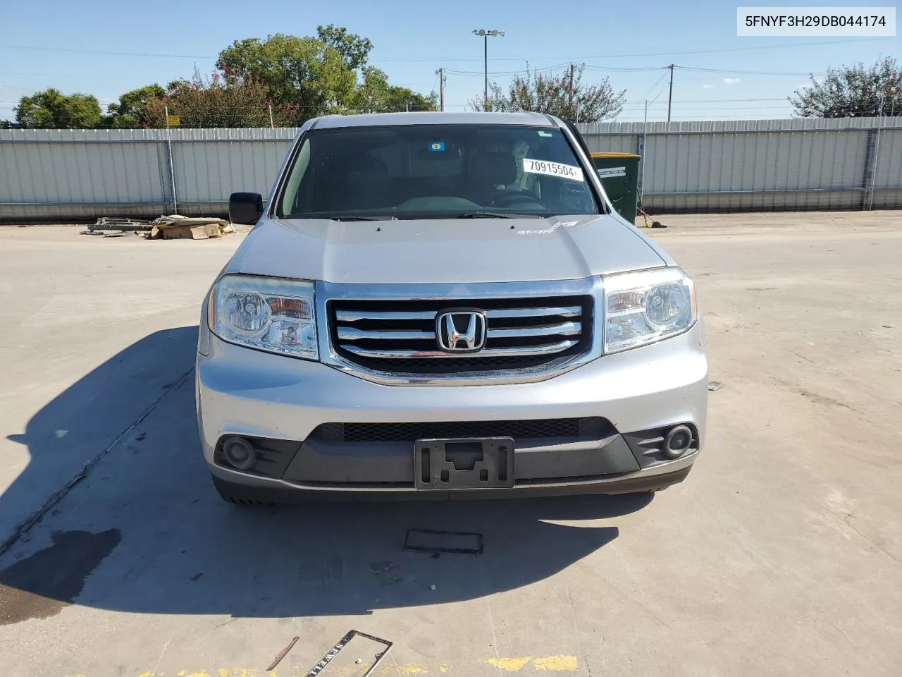 2013 Honda Pilot Lx VIN: 5FNYF3H29DB044174 Lot: 70915504