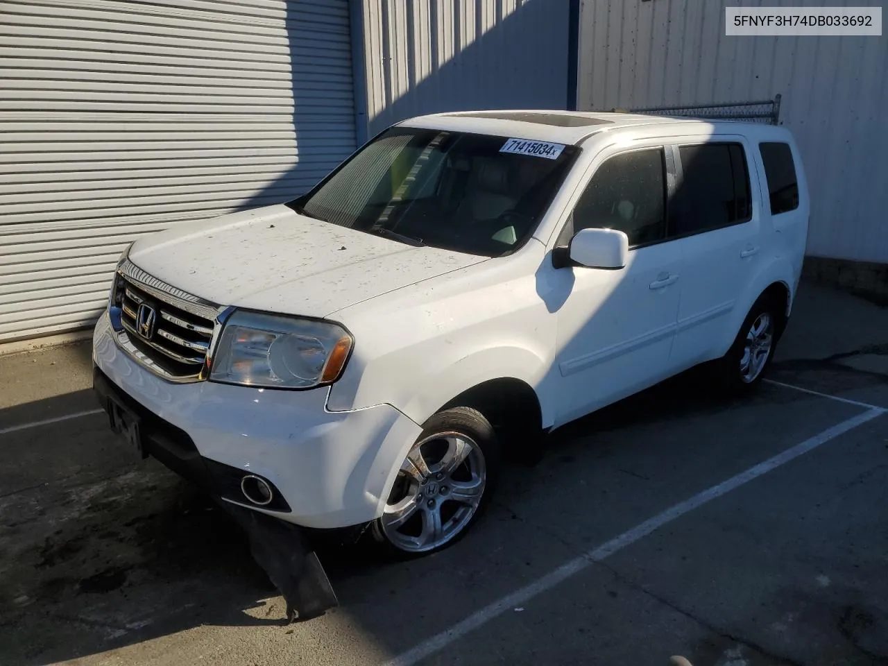 2013 Honda Pilot Exln VIN: 5FNYF3H74DB033692 Lot: 71415034