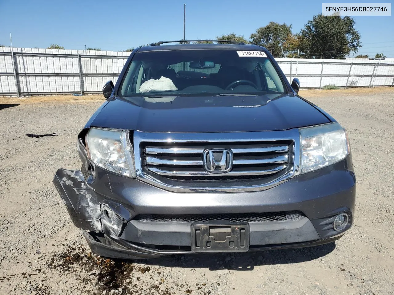 2013 Honda Pilot Exl VIN: 5FNYF3H56DB027746 Lot: 71487714