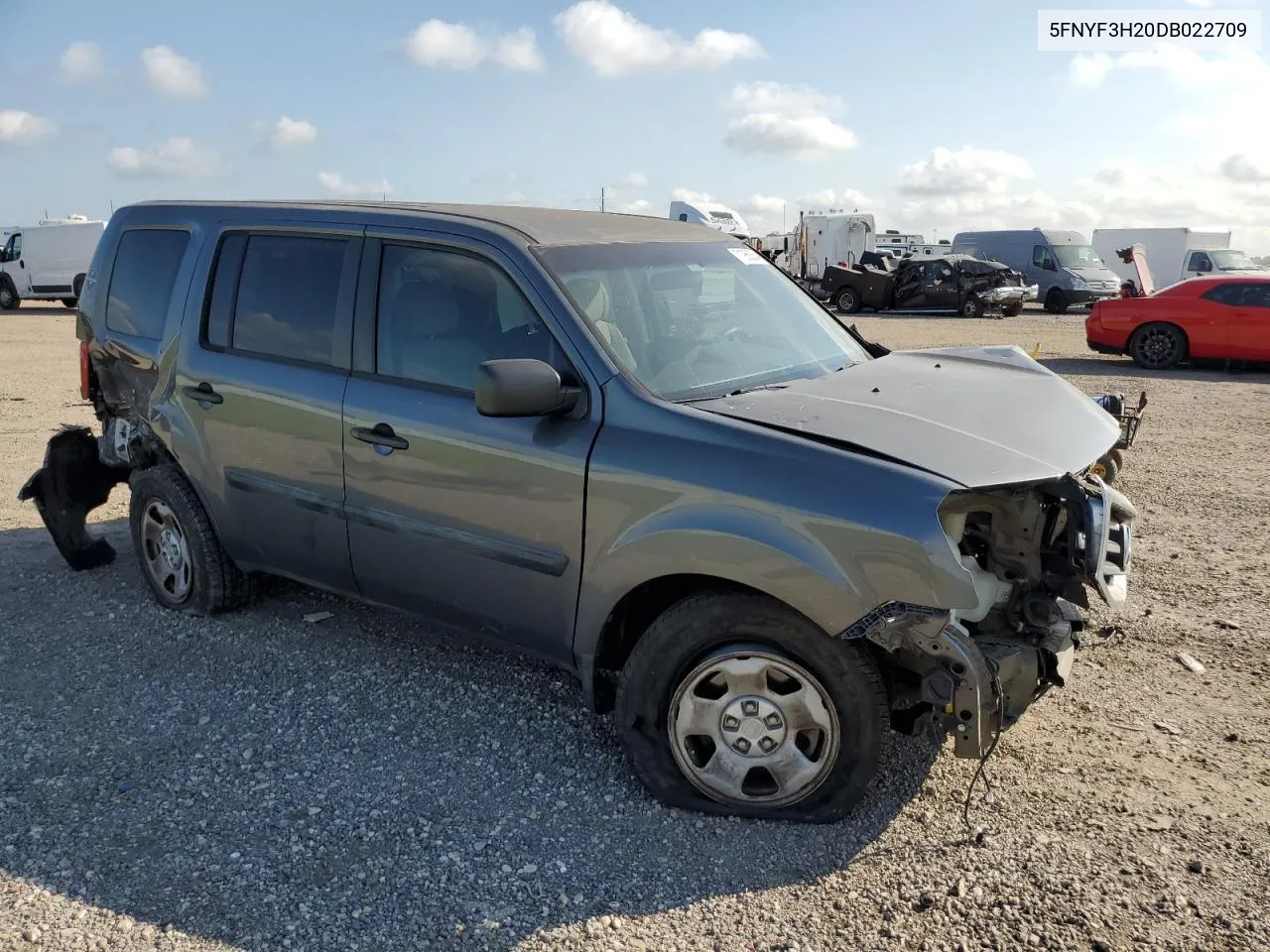 2013 Honda Pilot Lx VIN: 5FNYF3H20DB022709 Lot: 71958364