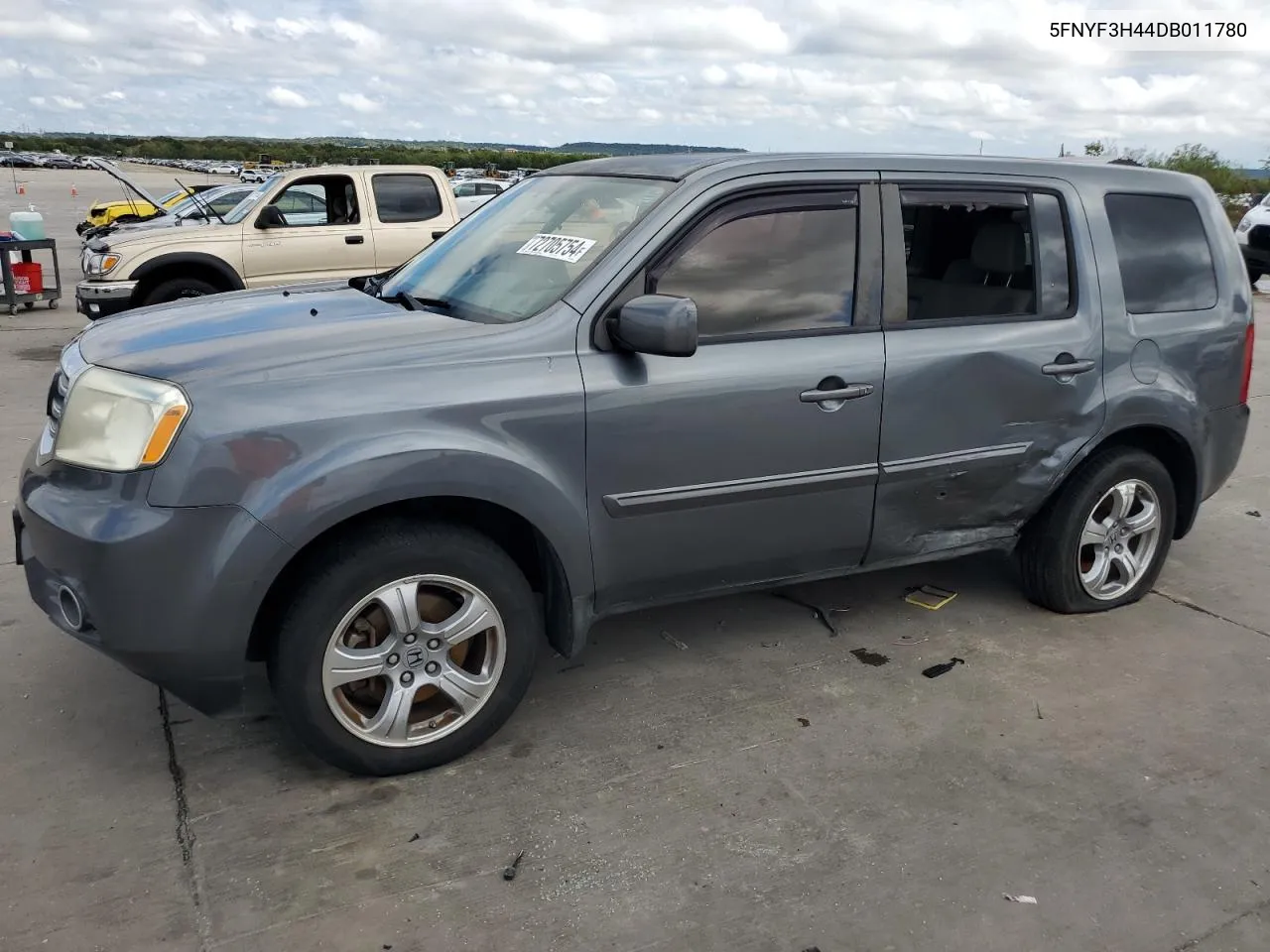 2013 Honda Pilot Ex VIN: 5FNYF3H44DB011780 Lot: 72705754