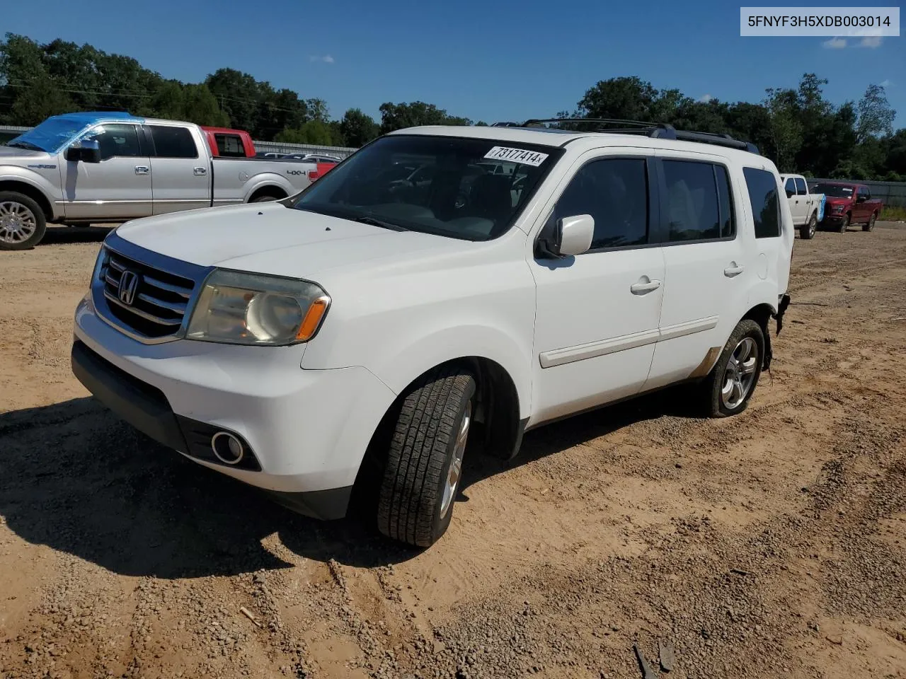 5FNYF3H5XDB003014 2013 Honda Pilot Exl