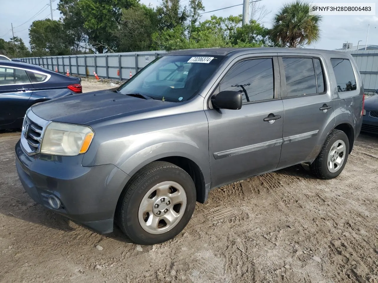 2013 Honda Pilot Lx VIN: 5FNYF3H28DB006483 Lot: 73206374