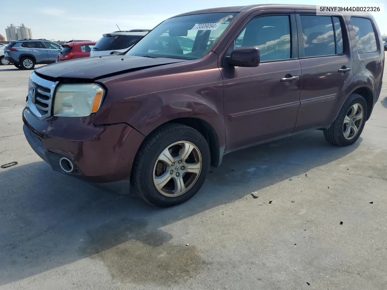 2013 Honda Pilot Ex VIN: 5FNYF3H44DB022326 Lot: 73309094