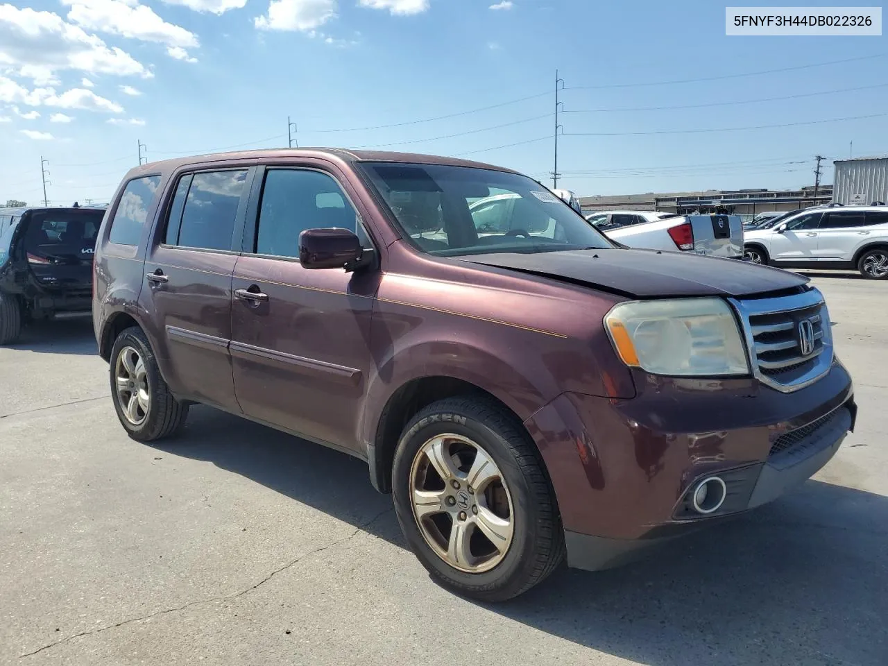 2013 Honda Pilot Ex VIN: 5FNYF3H44DB022326 Lot: 73309094