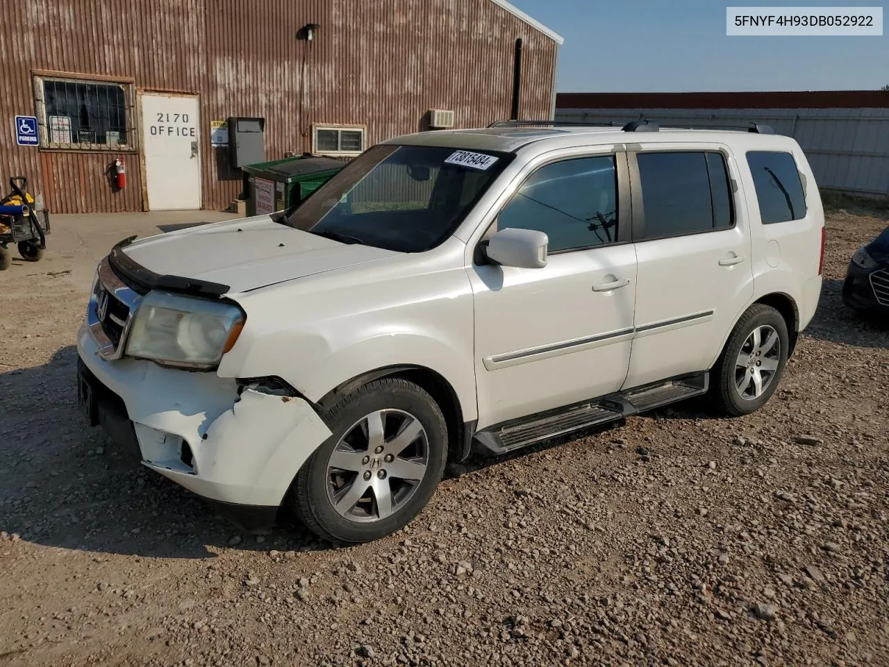 2013 Honda Pilot Touring VIN: 5FNYF4H93DB052922 Lot: 73815484