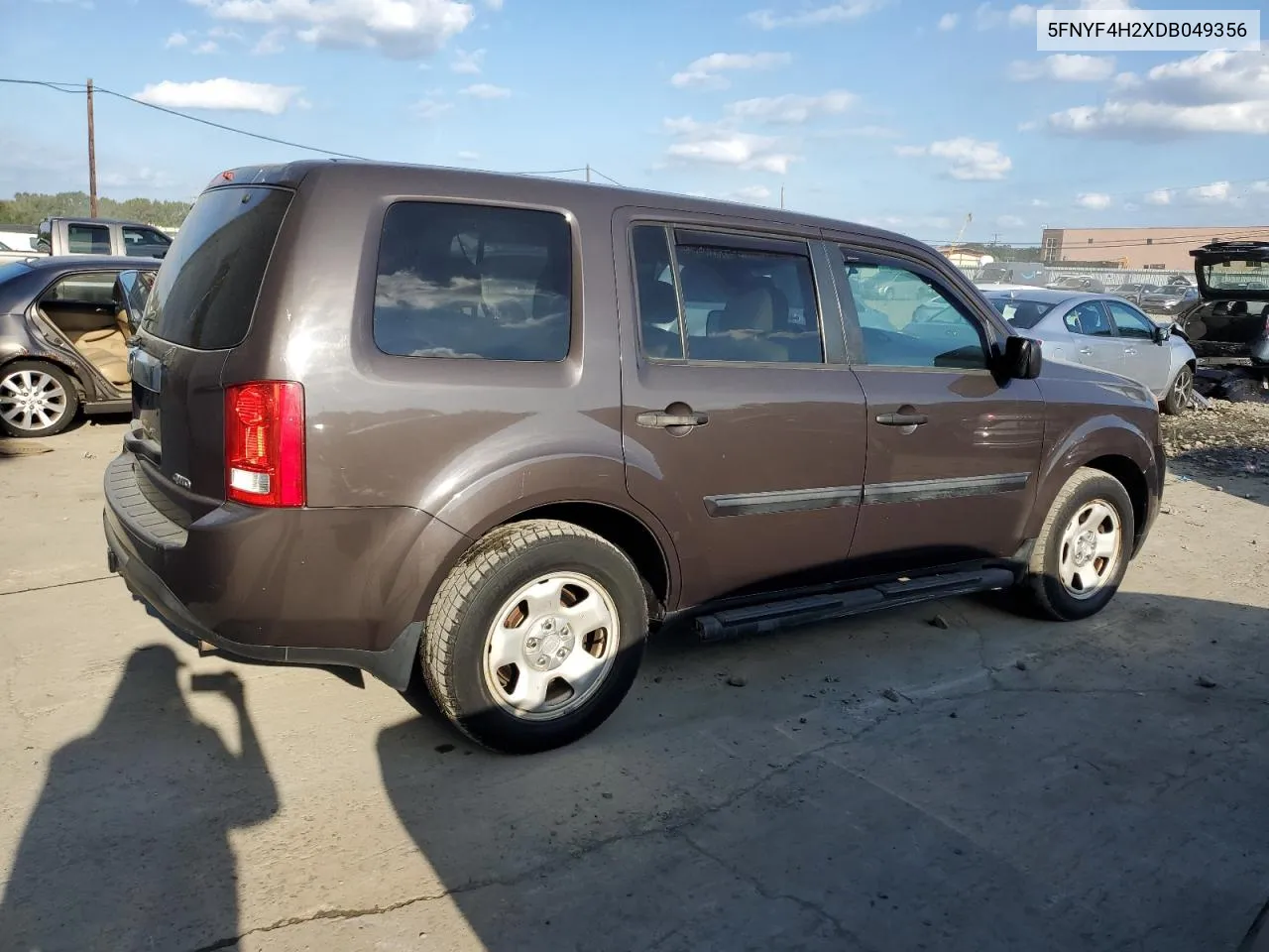 2013 Honda Pilot Lx VIN: 5FNYF4H2XDB049356 Lot: 74041914