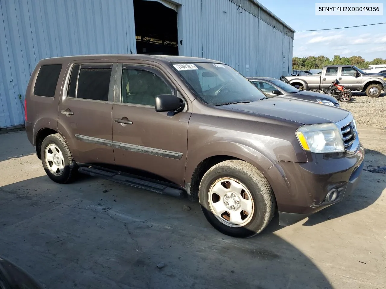 2013 Honda Pilot Lx VIN: 5FNYF4H2XDB049356 Lot: 74041914