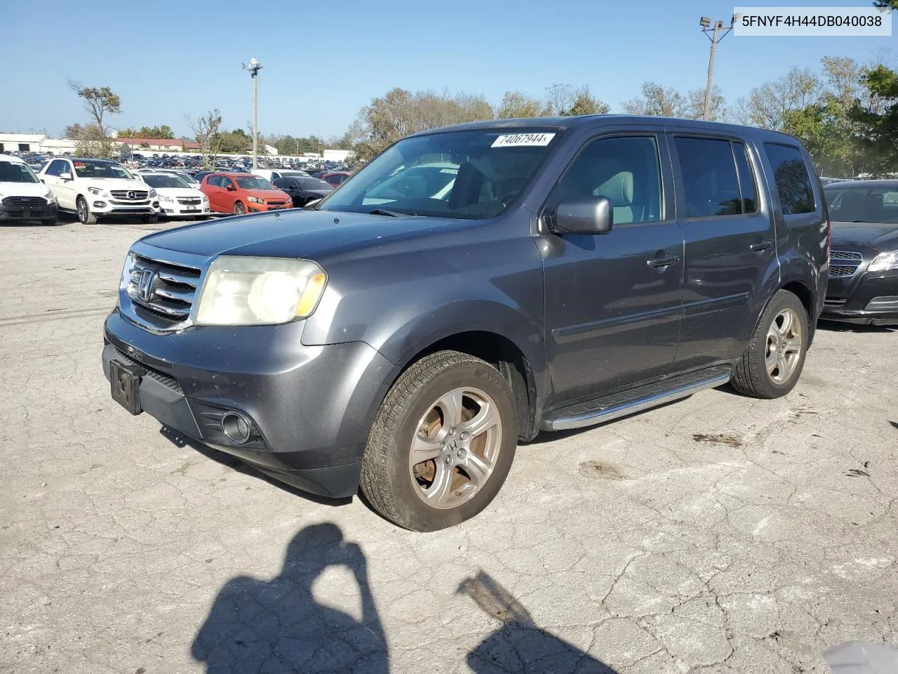 2013 Honda Pilot Ex VIN: 5FNYF4H44DB040038 Lot: 74067944