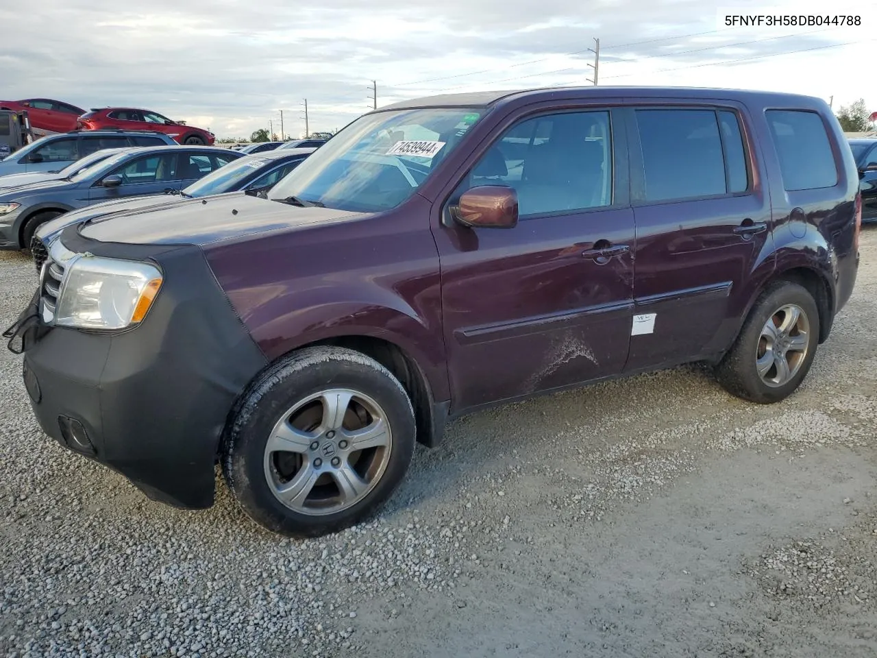 2013 Honda Pilot Exl VIN: 5FNYF3H58DB044788 Lot: 74539944