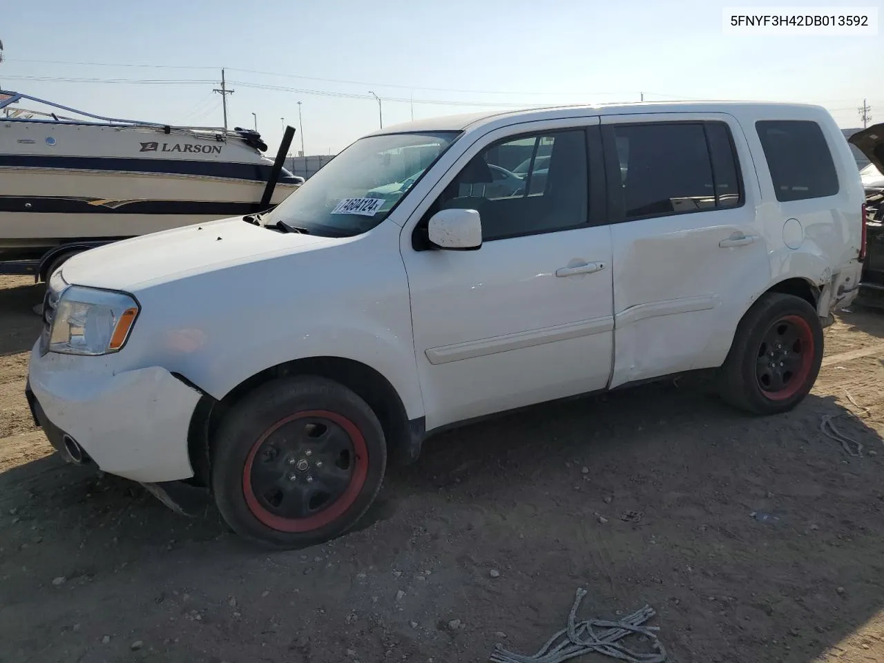 2013 Honda Pilot Ex VIN: 5FNYF3H42DB013592 Lot: 74604124