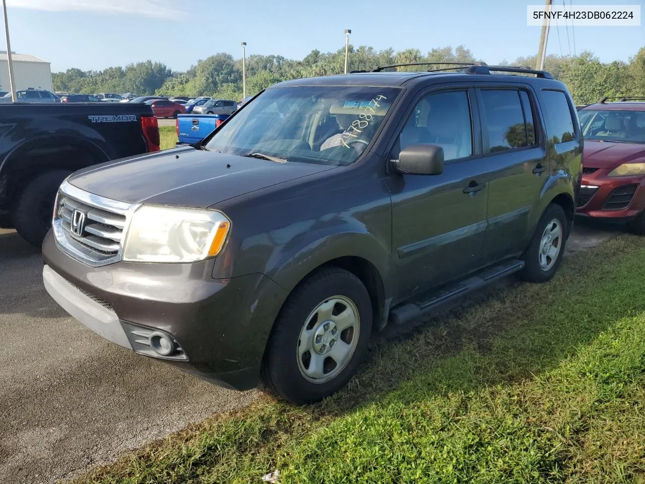 2013 Honda Pilot Lx VIN: 5FNYF4H23DB062224 Lot: 74788774