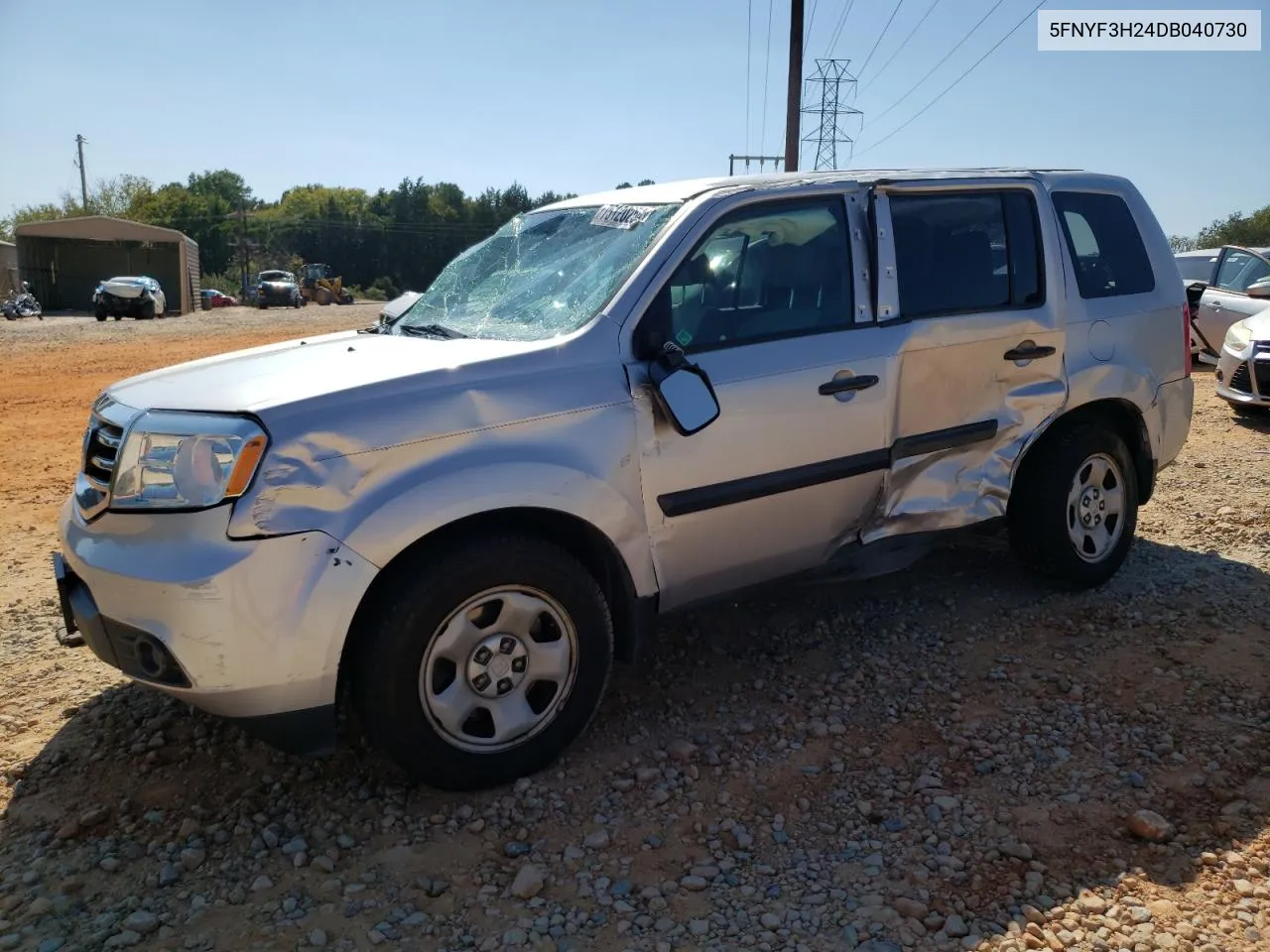 2013 Honda Pilot Lx VIN: 5FNYF3H24DB040730 Lot: 75120254