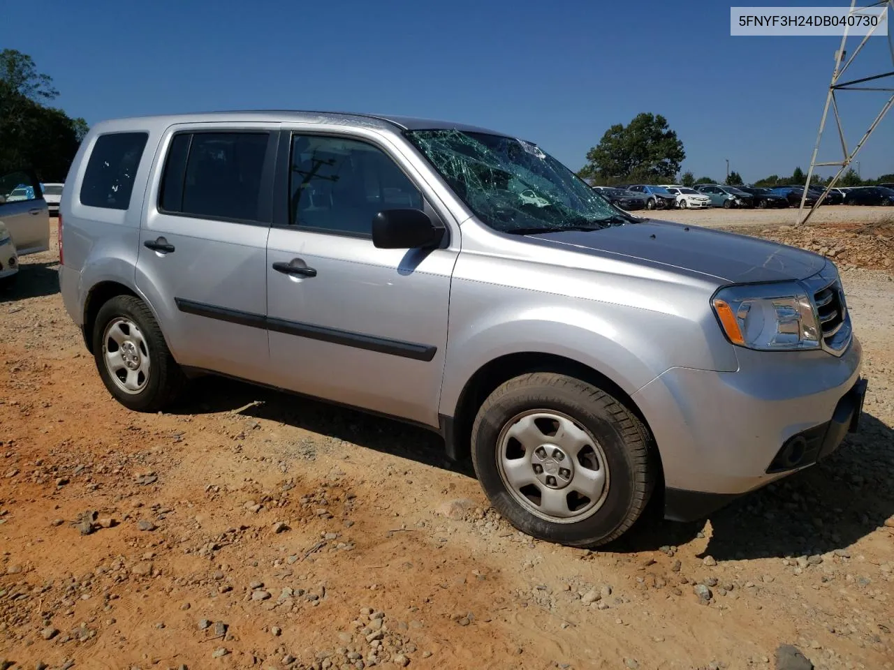 2013 Honda Pilot Lx VIN: 5FNYF3H24DB040730 Lot: 75120254