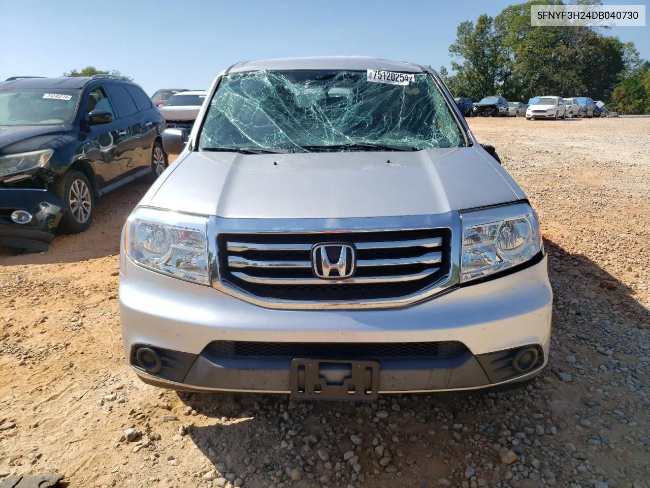 2013 Honda Pilot Lx VIN: 5FNYF3H24DB040730 Lot: 75120254