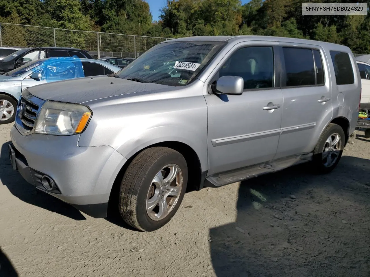 2013 Honda Pilot Exln VIN: 5FNYF3H76DB024329 Lot: 75226934