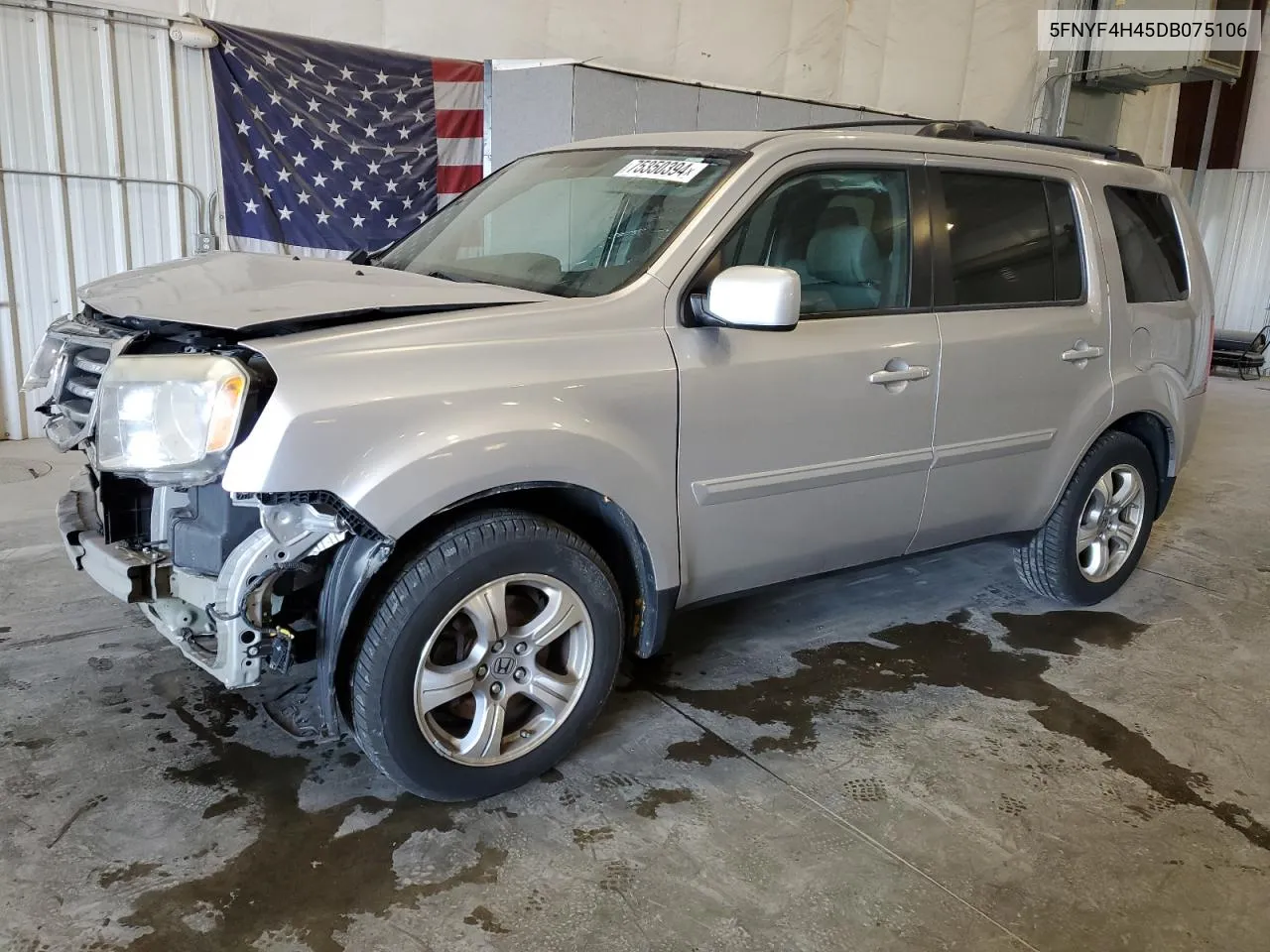 2013 Honda Pilot Ex VIN: 5FNYF4H45DB075106 Lot: 75350394