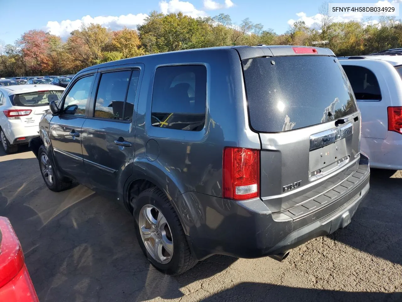 2013 Honda Pilot Exl VIN: 5FNYF4H58DB034929 Lot: 75423594