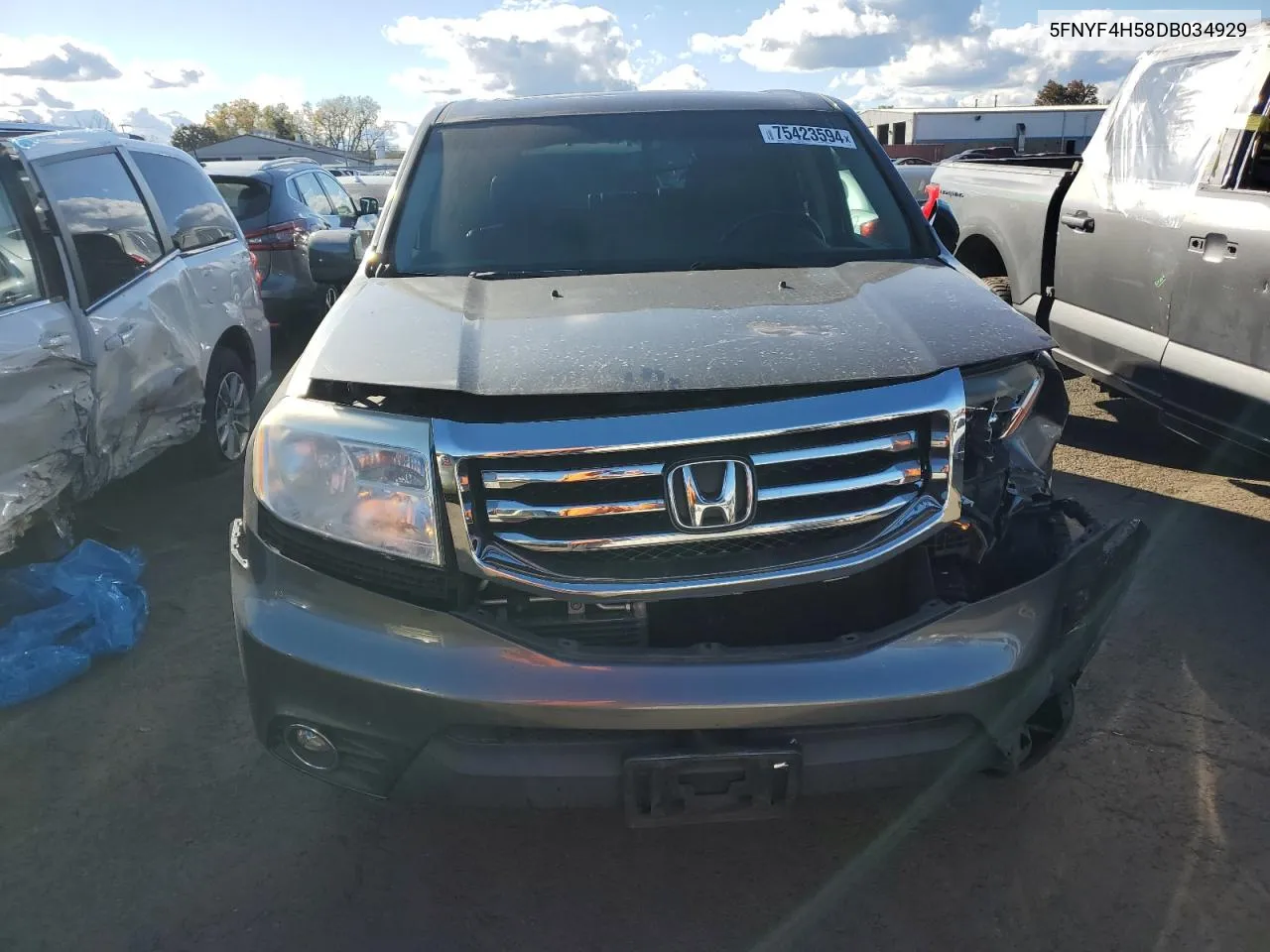 2013 Honda Pilot Exl VIN: 5FNYF4H58DB034929 Lot: 75423594