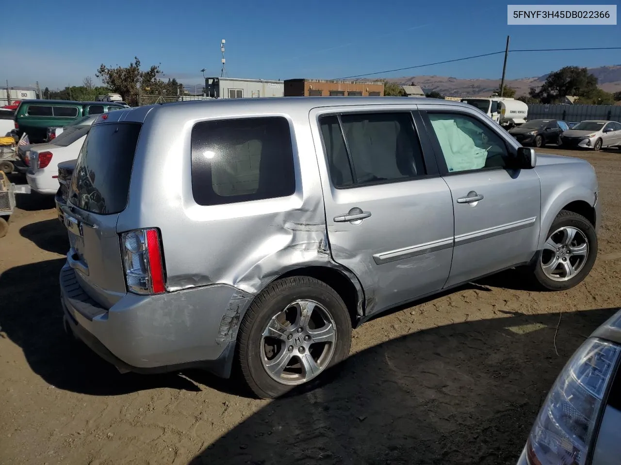 2013 Honda Pilot Ex VIN: 5FNYF3H45DB022366 Lot: 75483284