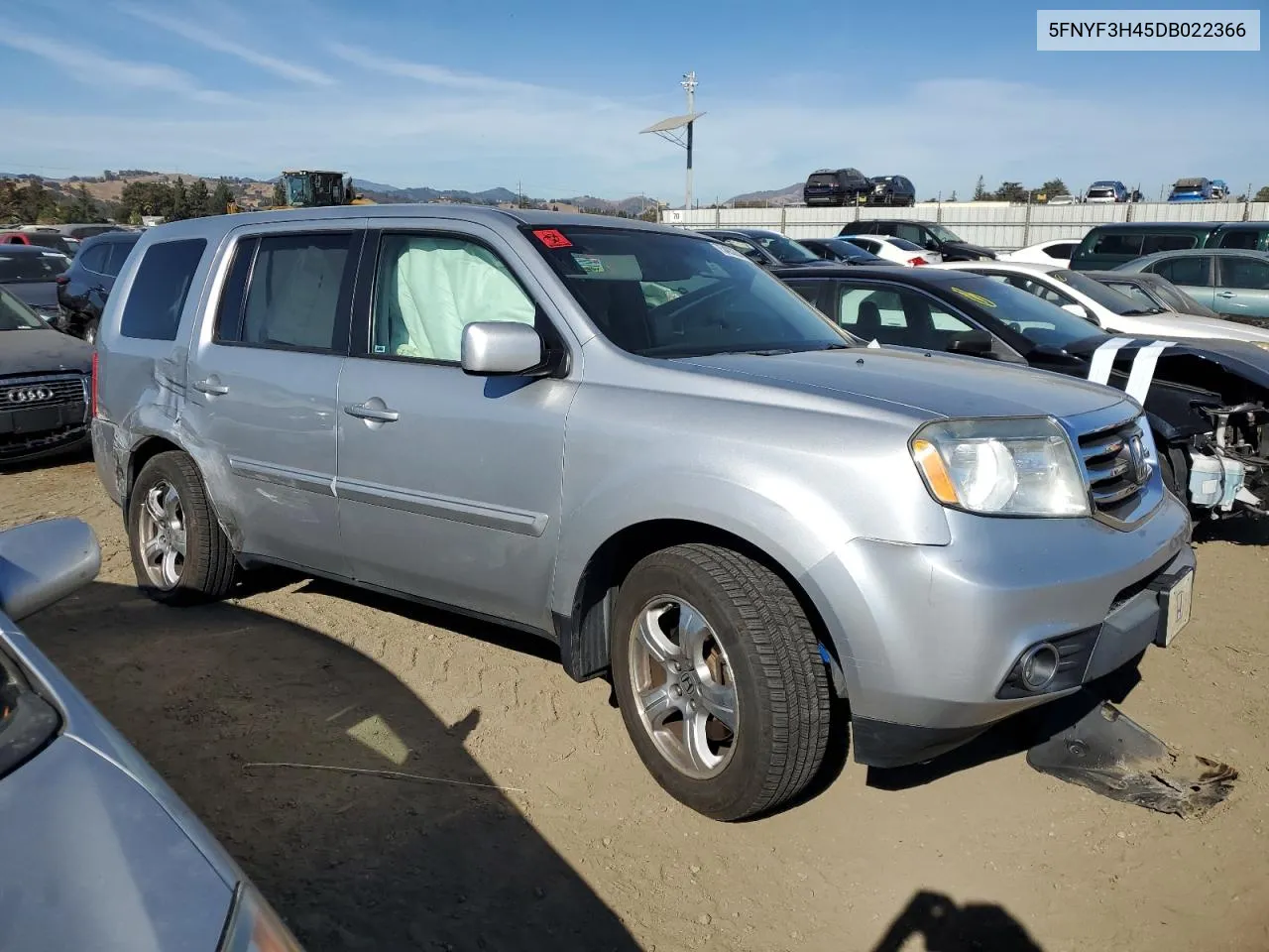 2013 Honda Pilot Ex VIN: 5FNYF3H45DB022366 Lot: 75483284