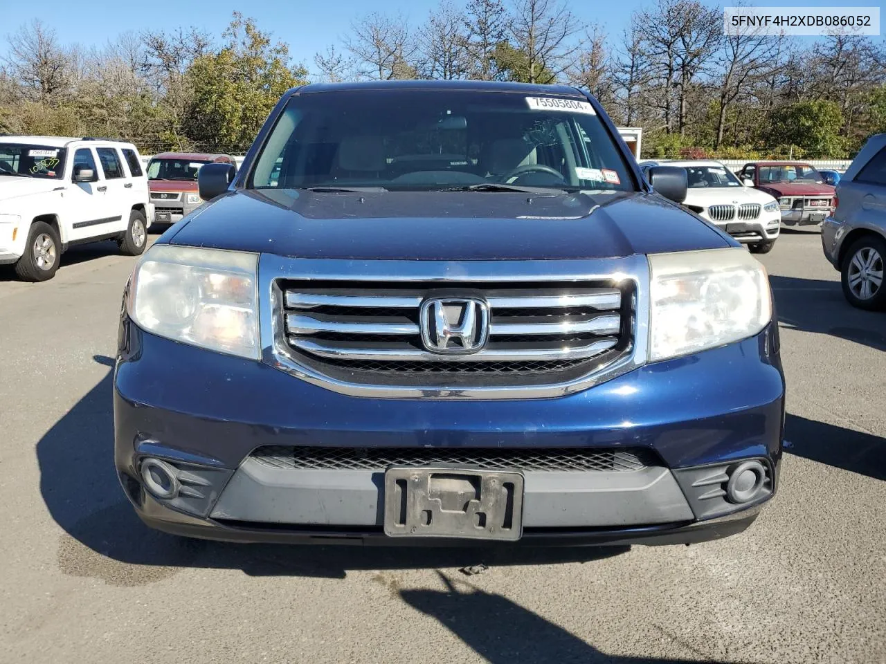 2013 Honda Pilot Lx VIN: 5FNYF4H2XDB086052 Lot: 75505804