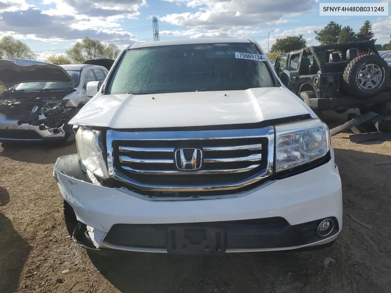 2013 Honda Pilot Ex VIN: 5FNYF4H48DB031245 Lot: 75669134