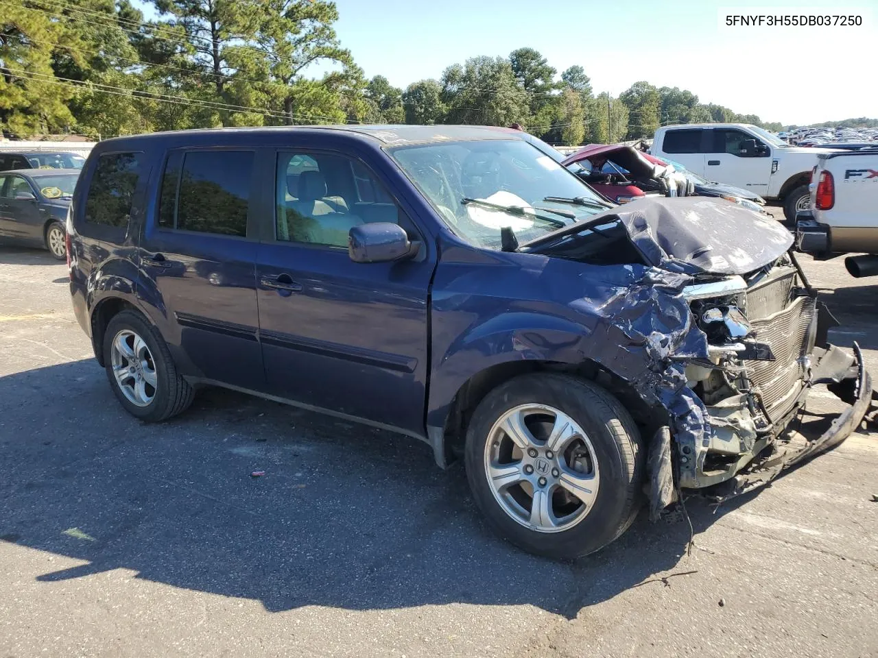 2013 Honda Pilot Exl VIN: 5FNYF3H55DB037250 Lot: 75706654