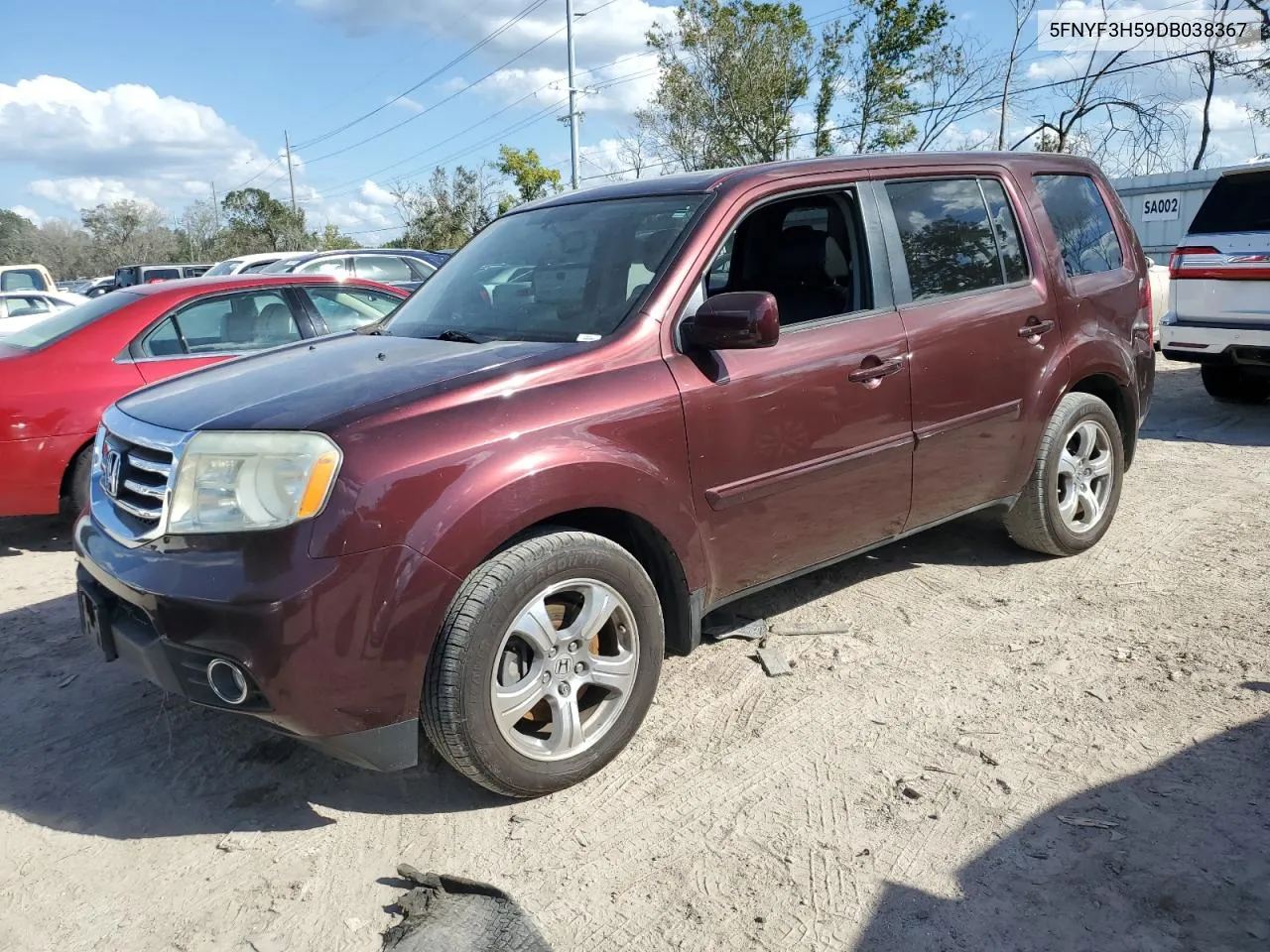 2013 Honda Pilot Exl VIN: 5FNYF3H59DB038367 Lot: 76026554