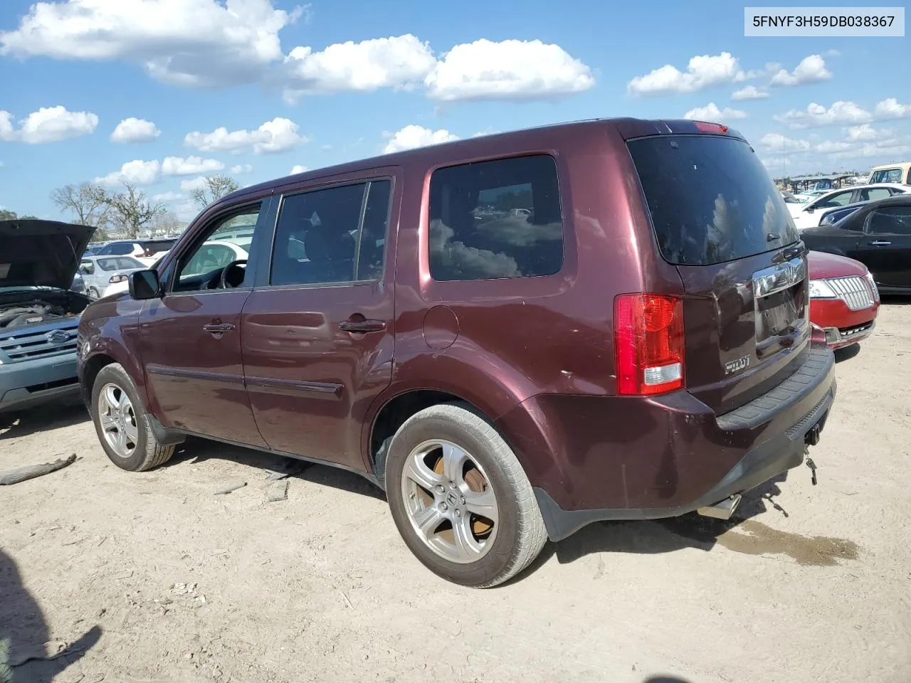 2013 Honda Pilot Exl VIN: 5FNYF3H59DB038367 Lot: 76026554