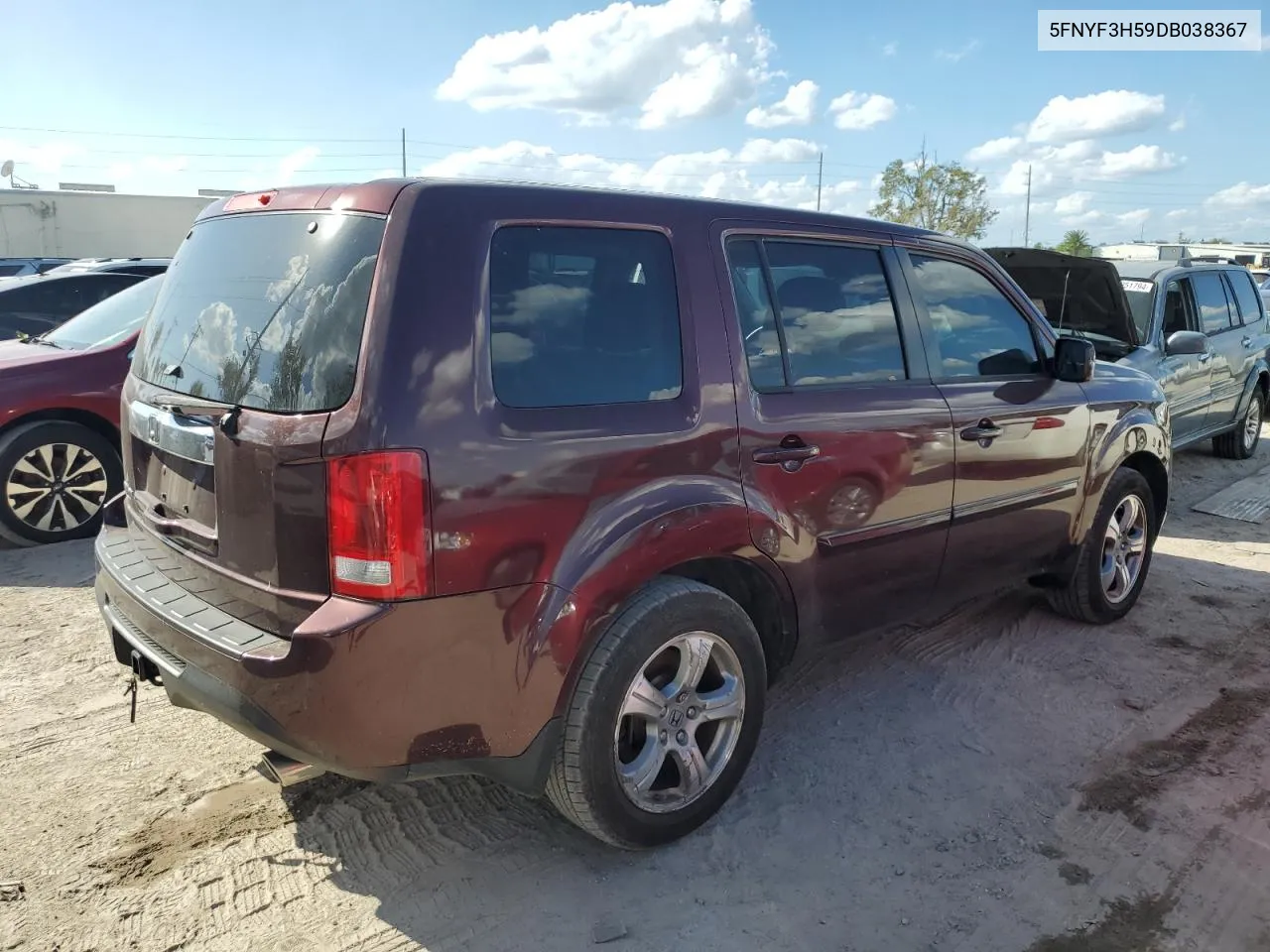 2013 Honda Pilot Exl VIN: 5FNYF3H59DB038367 Lot: 76026554