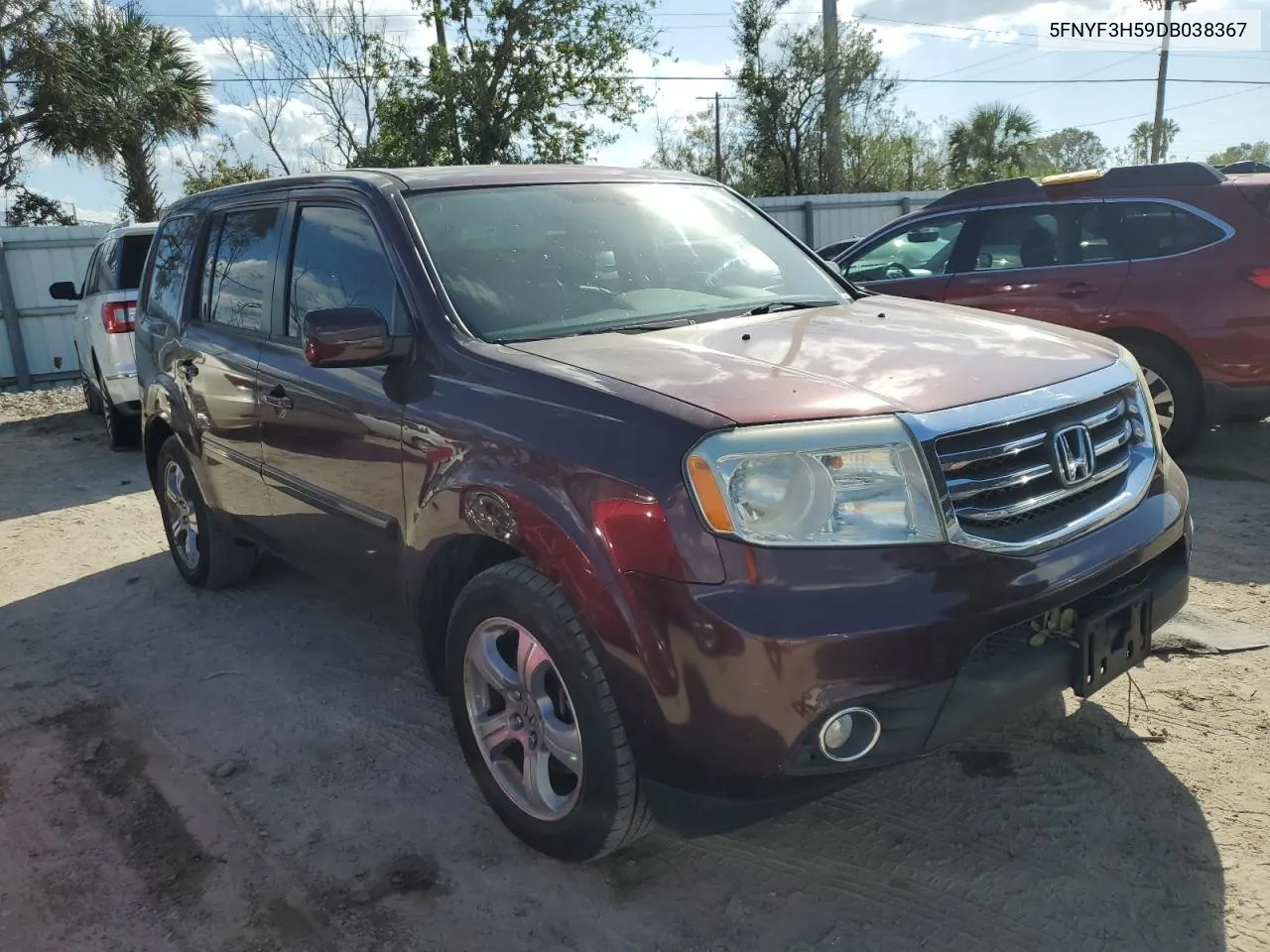 2013 Honda Pilot Exl VIN: 5FNYF3H59DB038367 Lot: 76026554