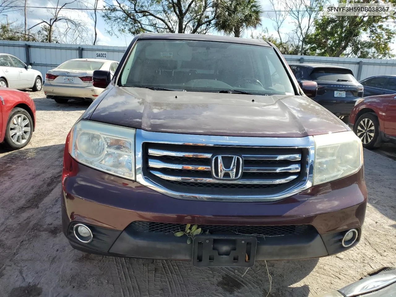 2013 Honda Pilot Exl VIN: 5FNYF3H59DB038367 Lot: 76026554