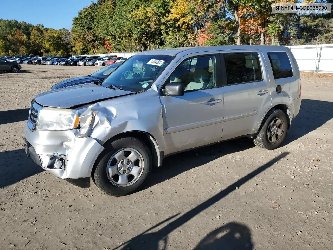 2013 Honda Pilot Ex VIN: 5FNYF4H43DB085990 Lot: 76094594