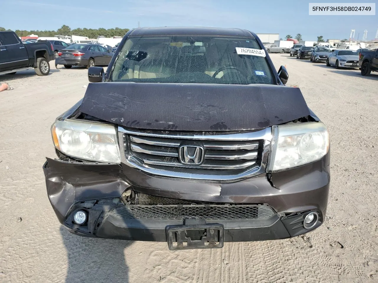 2013 Honda Pilot Exl VIN: 5FNYF3H58DB024749 Lot: 76204554