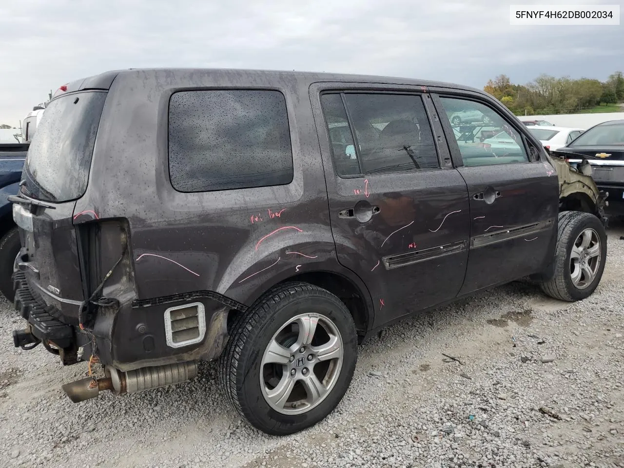 2013 Honda Pilot Exl VIN: 5FNYF4H62DB002034 Lot: 76312924