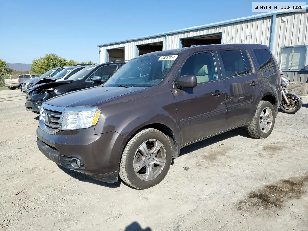 2013 Honda Pilot Ex VIN: 5FNYF4H41DB041020 Lot: 76591034