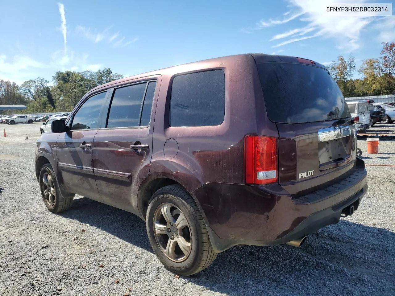 2013 Honda Pilot Exl VIN: 5FNYF3H52DB032314 Lot: 77191684