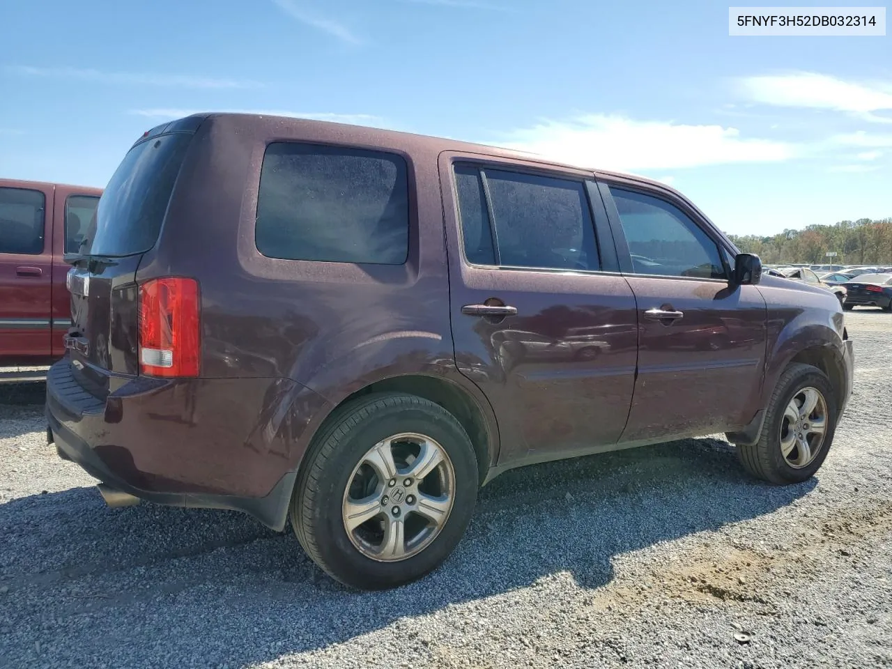 2013 Honda Pilot Exl VIN: 5FNYF3H52DB032314 Lot: 77191684