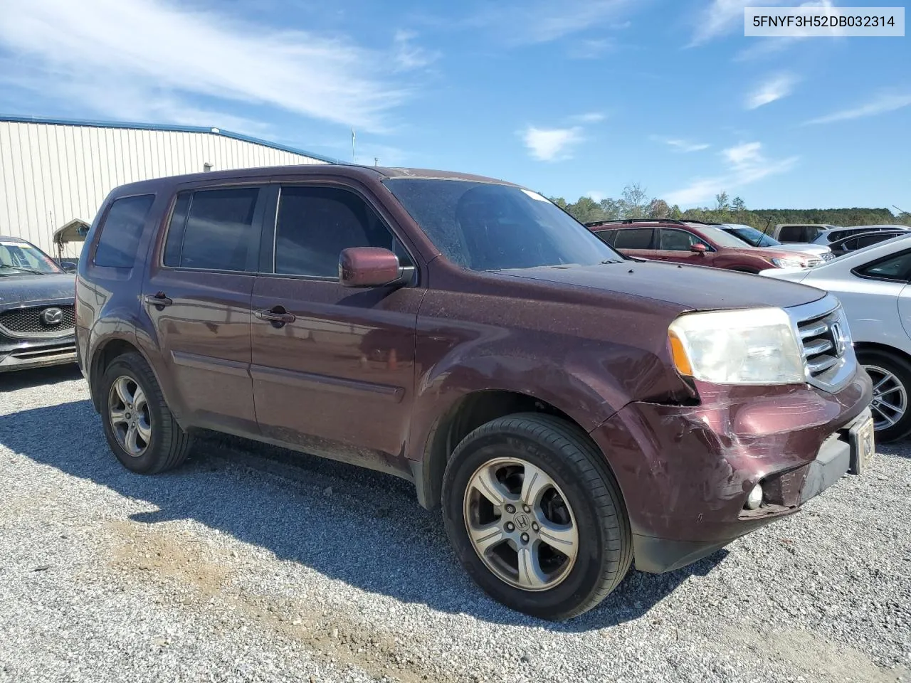 2013 Honda Pilot Exl VIN: 5FNYF3H52DB032314 Lot: 77191684