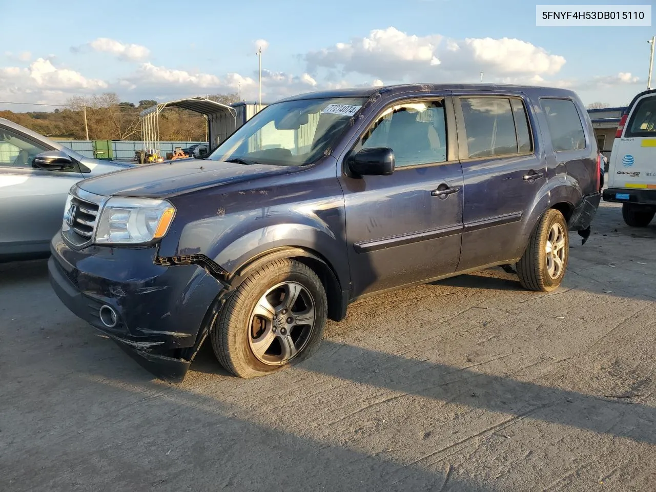 2013 Honda Pilot Exl VIN: 5FNYF4H53DB015110 Lot: 77274074