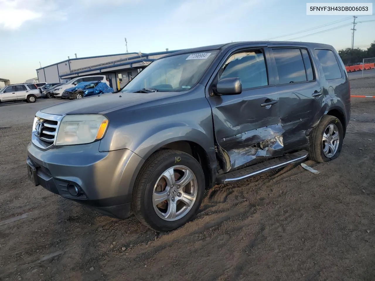 2013 Honda Pilot Ex VIN: 5FNYF3H43DB006053 Lot: 77398984