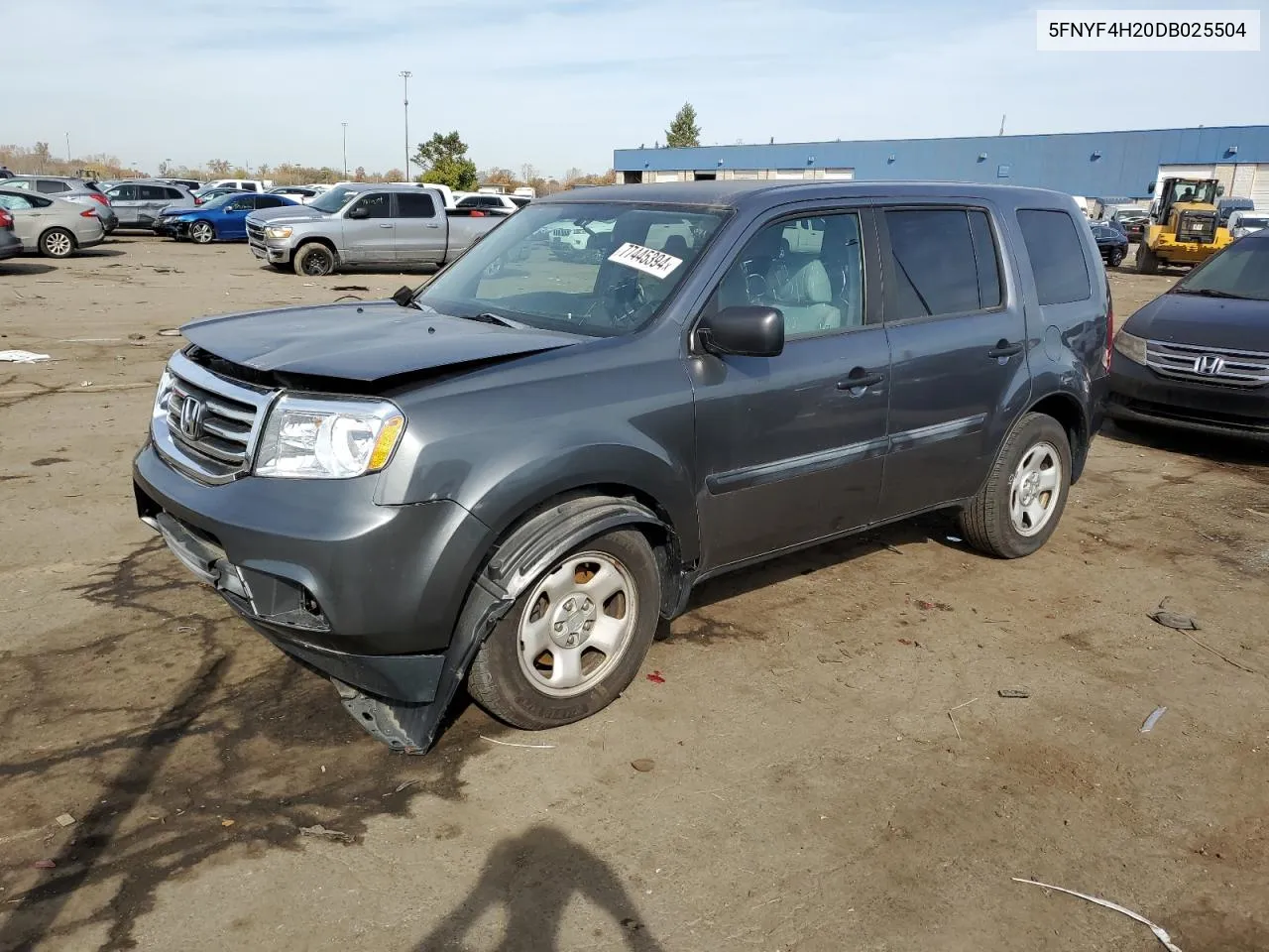 2013 Honda Pilot Lx VIN: 5FNYF4H20DB025504 Lot: 77445394