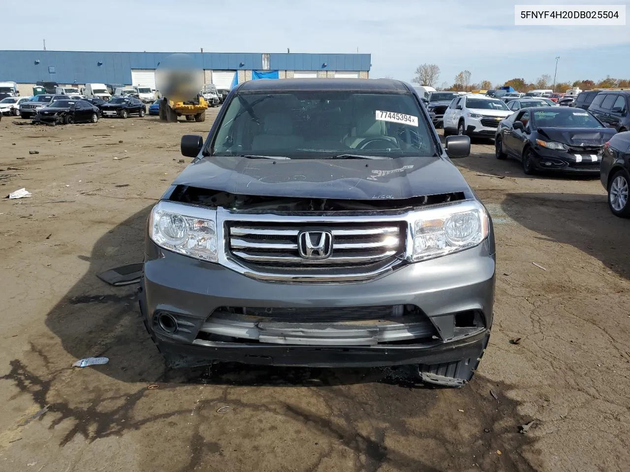 2013 Honda Pilot Lx VIN: 5FNYF4H20DB025504 Lot: 77445394